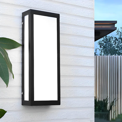 Rectangular LED Waterproof Black Modern Outdoor Exterior Light Wall Sconce
