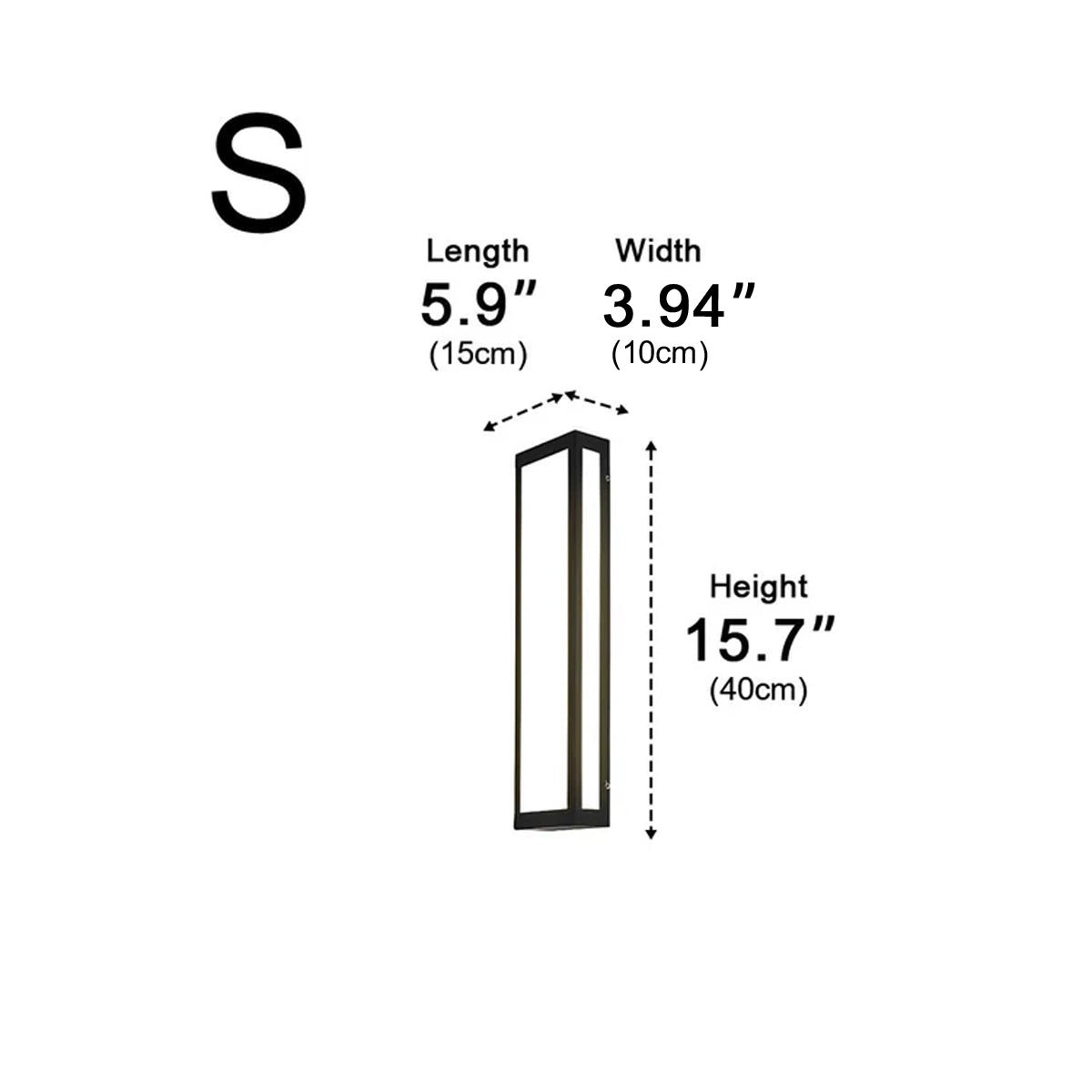 Rectangular LED Waterproof Black Modern Outdoor Exterior Light Wall Sconce