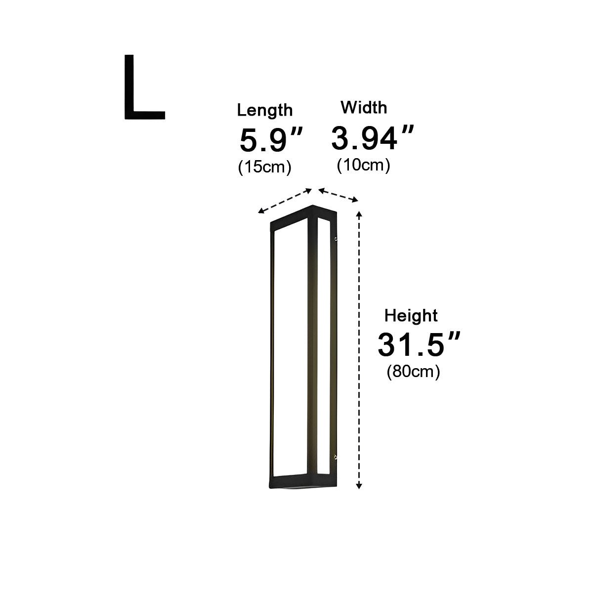 Rectangular LED Waterproof Black Modern Outdoor Exterior Light Wall Sconce