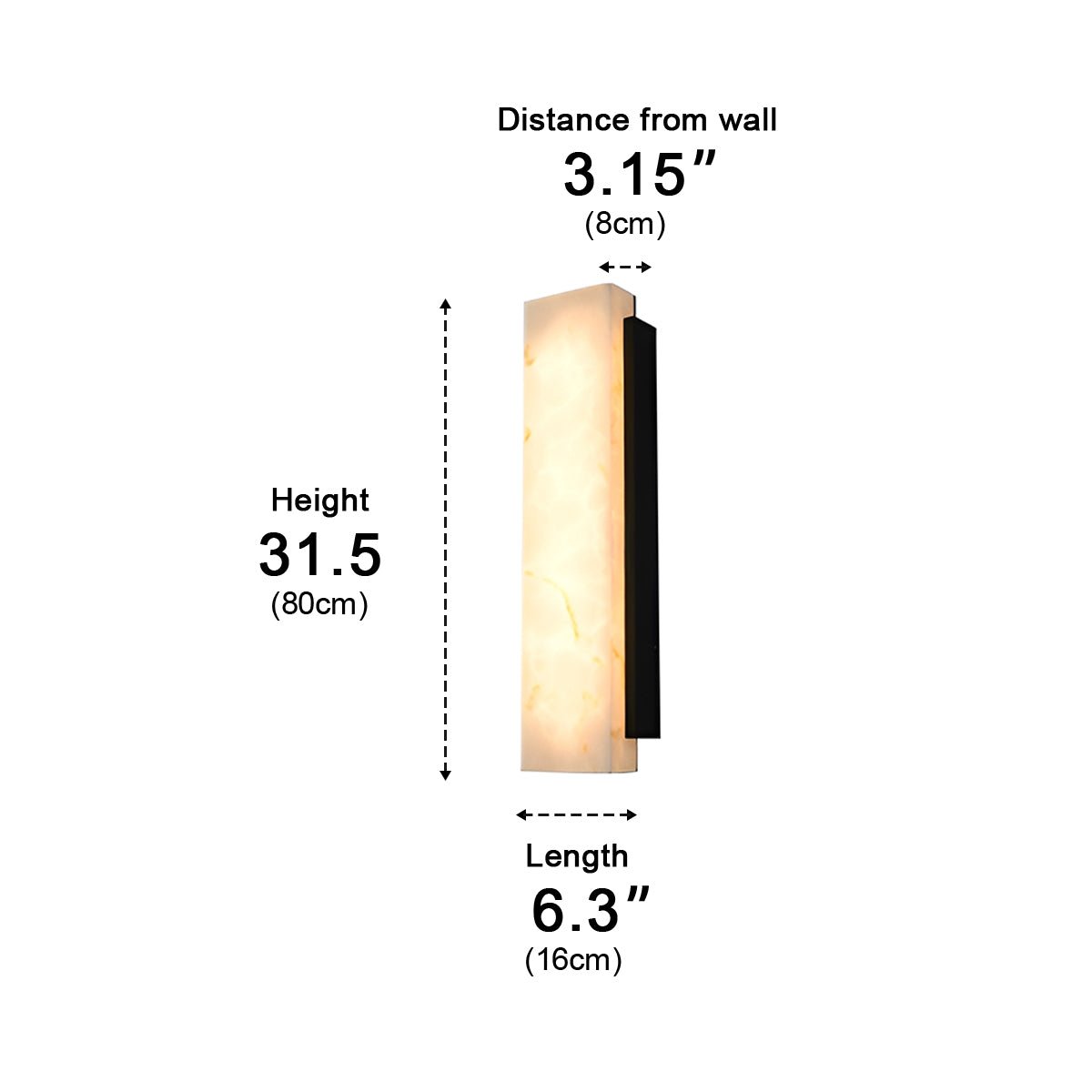 Rectangular Metal LED Light Waterproof Black Modern Outdoor Wall Lights