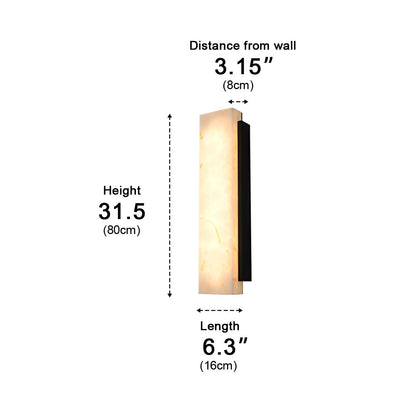 Rectangular Metal LED Light Waterproof Black Modern Outdoor Wall Lights