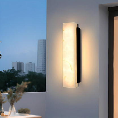 Rectangular Metal LED Light Waterproof Black Modern Outdoor Wall Lights