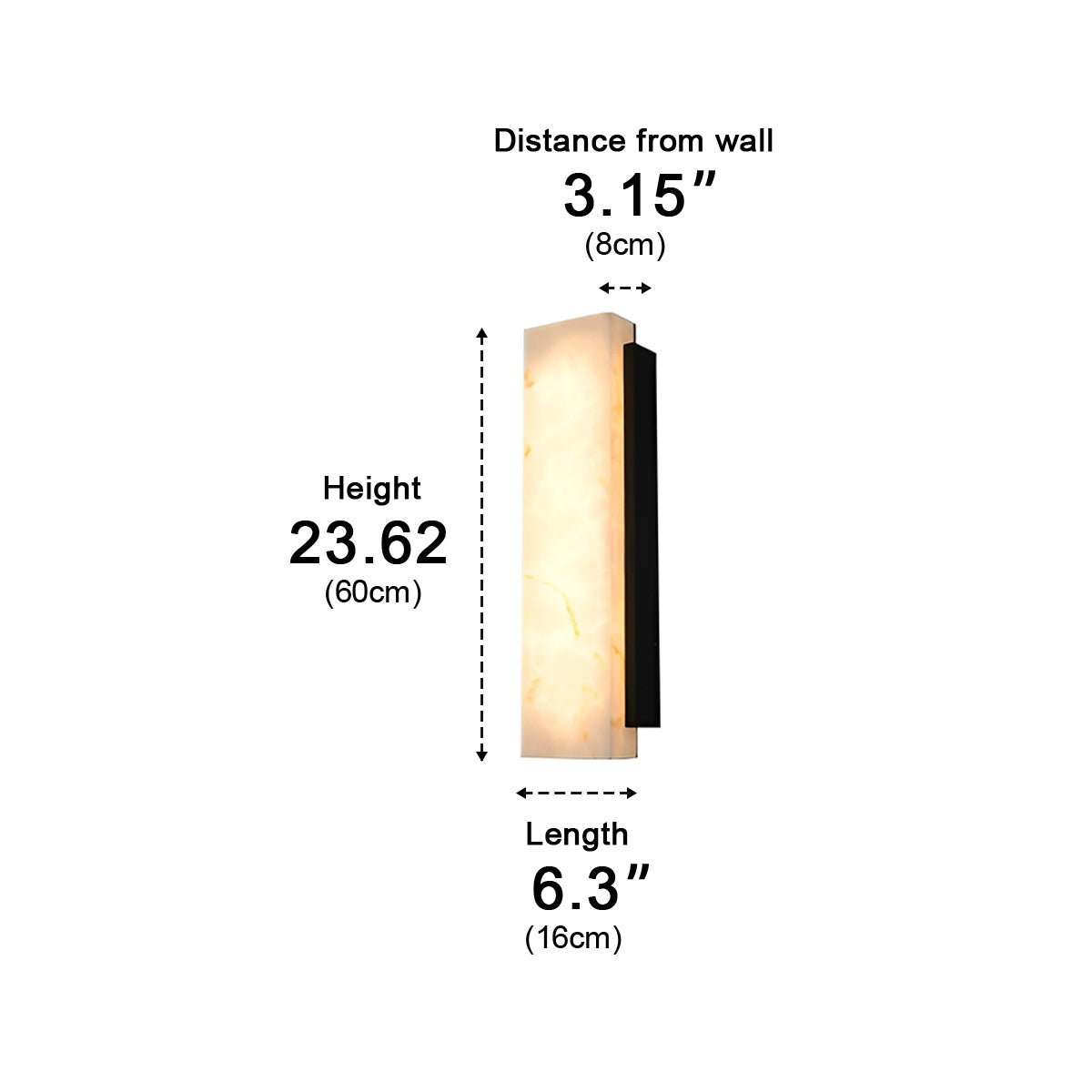 Rectangular Metal LED Light Waterproof Black Modern Outdoor Wall Lights