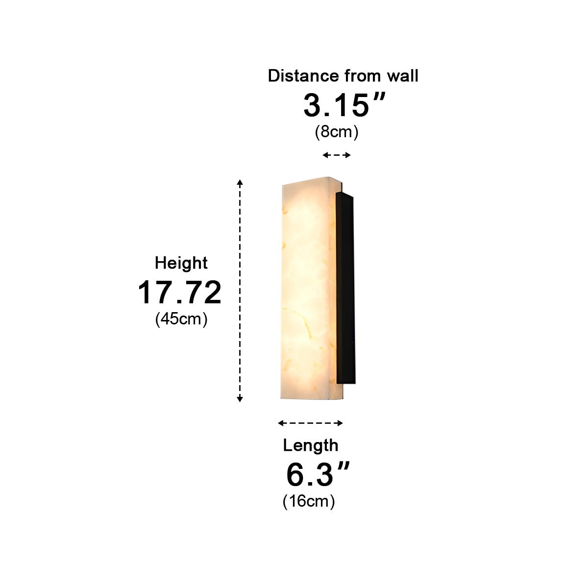 Rectangular Metal LED Light Waterproof Black Modern Outdoor Wall Lights