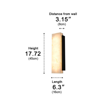 Rectangular Metal LED Light Waterproof Black Modern Outdoor Wall Lights