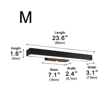 Rectangular Minimalist Waterproof Motion Sensor Black Modern Wall Sconce