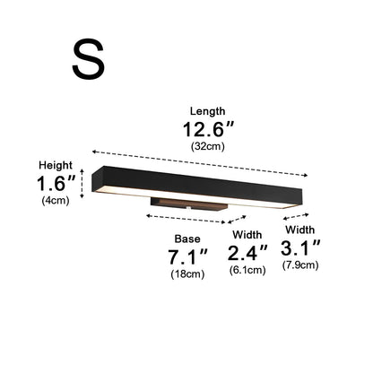 Rectangular Minimalist Waterproof Motion Sensor Black Modern Wall Sconce