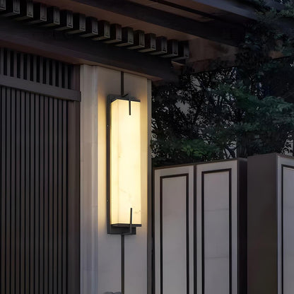 Rectangular Resin  Waterproof LED Black Modern Outdoor Sconce Wall Lamp