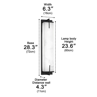 Rectangular Resin  Waterproof LED Black Modern Outdoor Sconce Wall Lamp