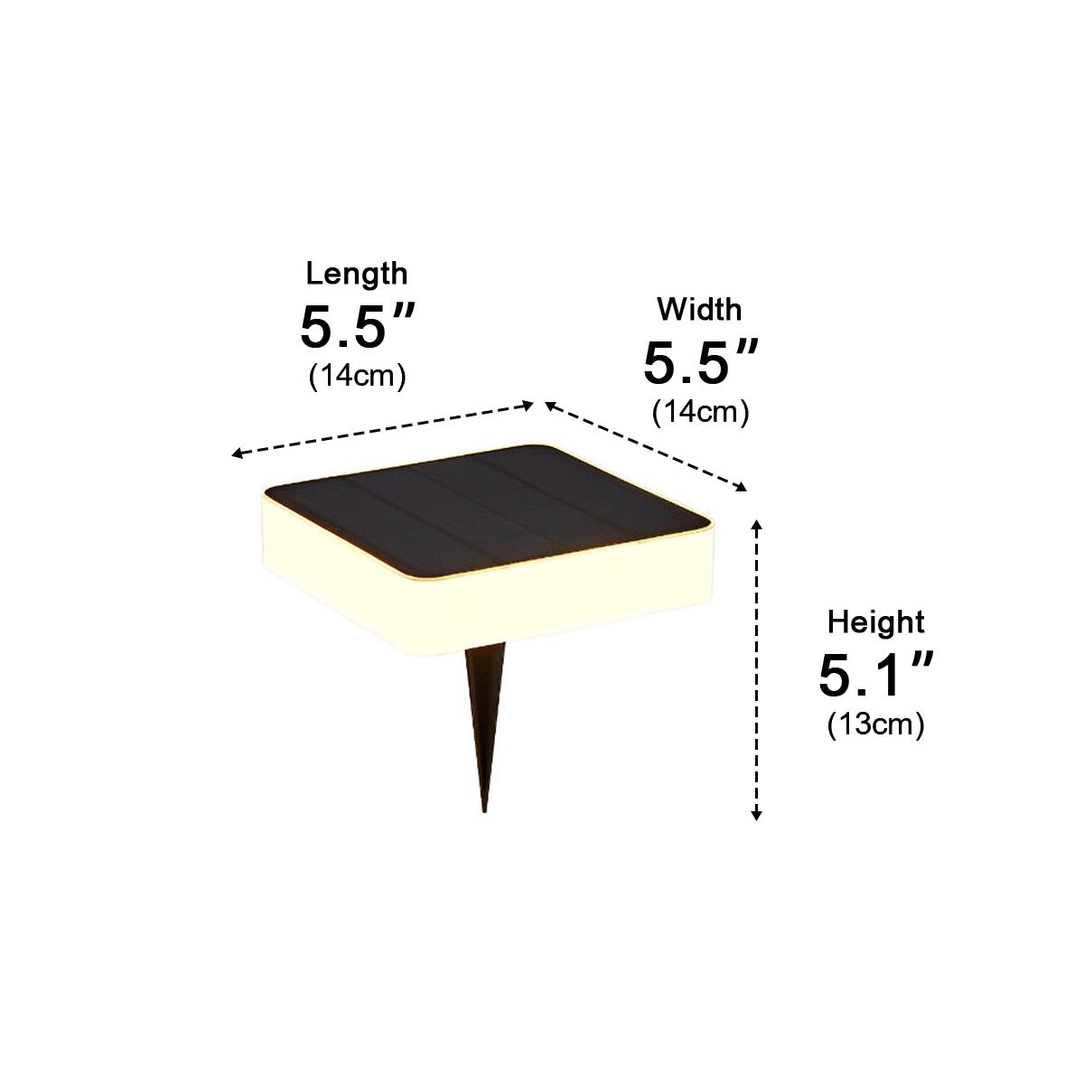 Round Square LED Waterproof Outdoor Solar Decking  Lawn Lights Wall Lights