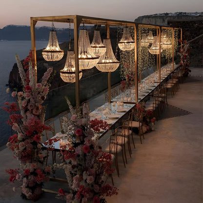 Set of 2 Luxury Waterproof Outdoor Wedding Crystal Chandeliers