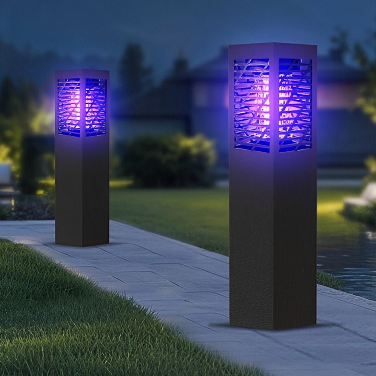 Solar Waterproof Rectangular LED Outdoor Mosquito Bug Zapper Killer Lawn Lights