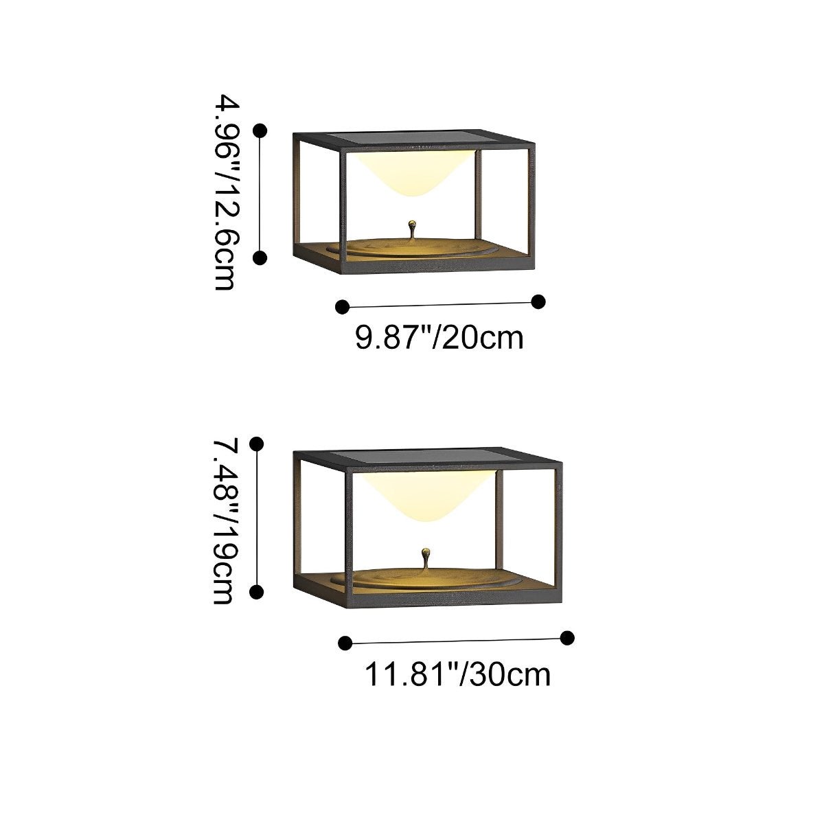 Waterproof Square Dripping LED Outdoor Post Lights