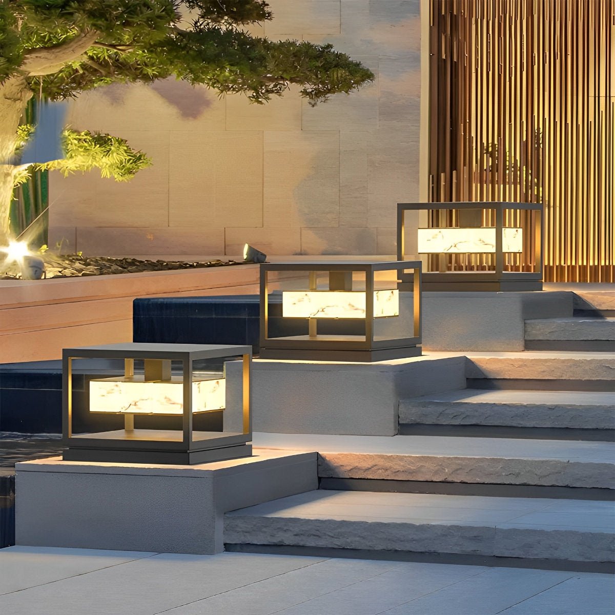 Square LED Waterproof Modern Outdoor Deck Lights Pillar Light Post Caps Lights