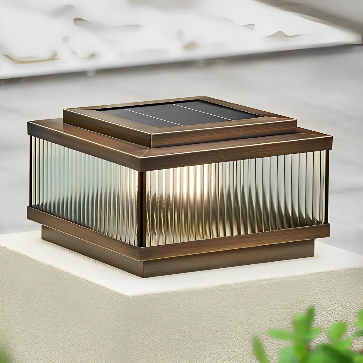 Square Waterproof Intelligent Timing Modern Fence Post Lights Pillar Lamp