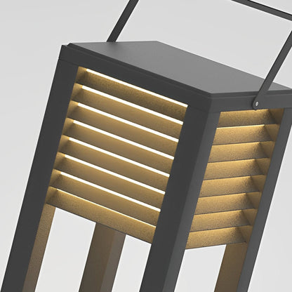 Square Waterproof LED Black Modern Portable Lawn Lamp Outdoor Light
