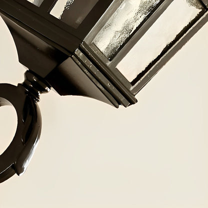 Vintage Glass Waterproof Black Outdoor Wall Sconce Lantern
