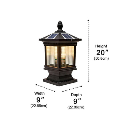 Vintage Grille Glass Shade Lampshade Waterproof Fence Post Lights