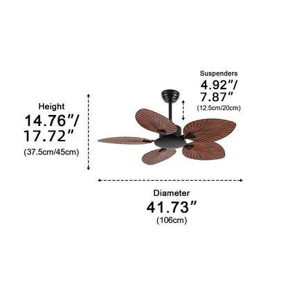 Vintage Imitation Palm Leaf 6-speed Reverse Frequency Ceiling Fan