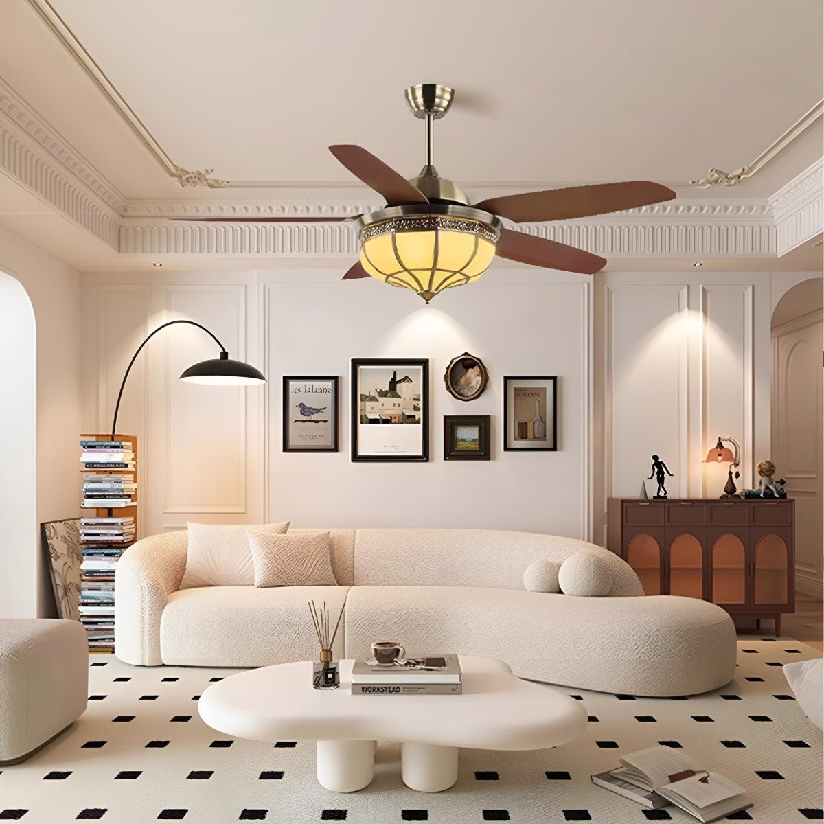 Vintage Reverse Variable Frequency Ceiling Fan Light