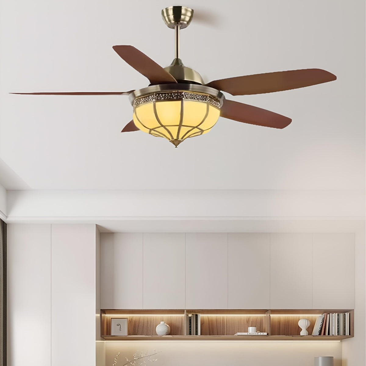 Vintage Reverse Variable Frequency Ceiling Fan Light