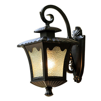 Vintage Rustic Square Water Glass Waterproof Outdoor LED Porch Wall Lights