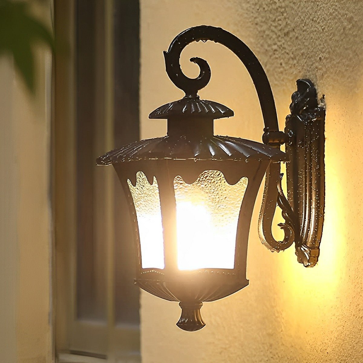 Vintage Rustic Square Water Glass Waterproof Outdoor LED Porch Wall Lights