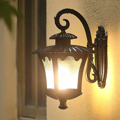 Vintage Rustic Square Water Glass Waterproof Outdoor LED Porch Wall Lights