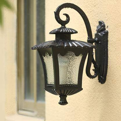 Vintage Rustic Square Water Glass Waterproof Outdoor LED Porch Wall Lights