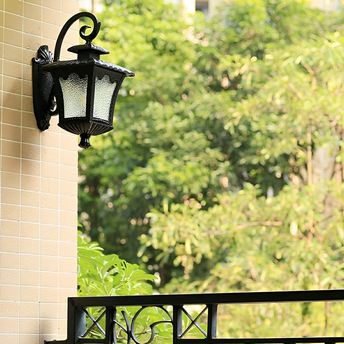Vintage Rustic Square Water Glass Waterproof Outdoor LED Porch Wall Lights