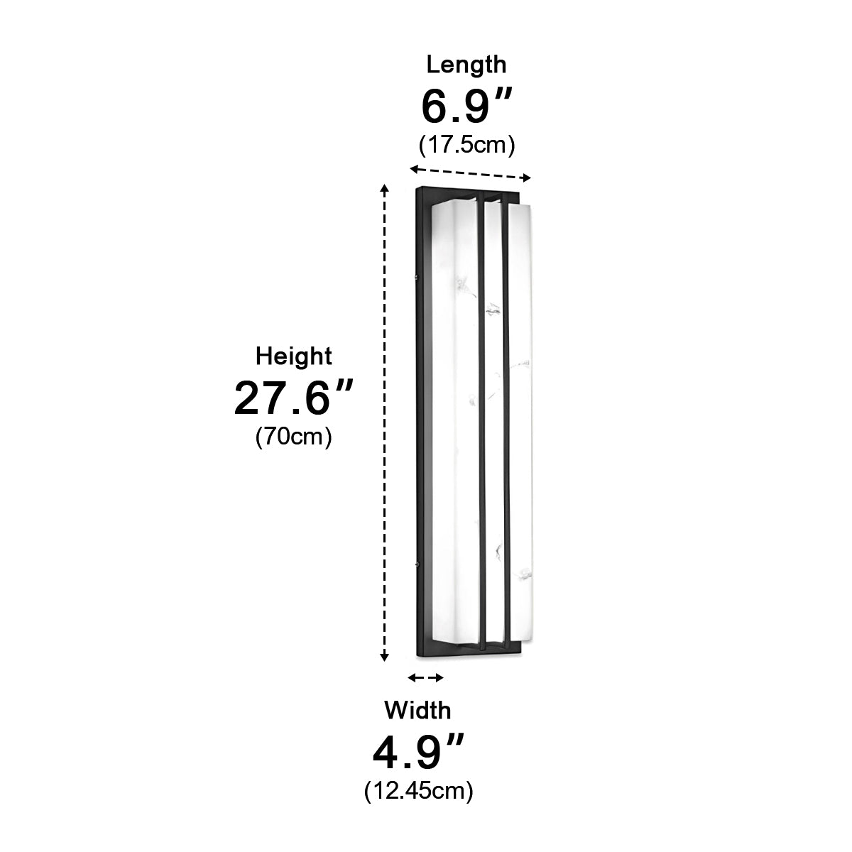 Waterproof LED Black Modern Minimalist Rectangular Outdoor Wall Light