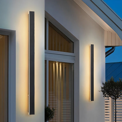 Waterproof Modern Black Long Strip LED Sconce Light Frosted Wall Light