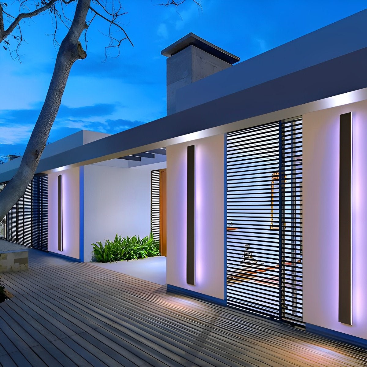Waterproof Modern Black Long Strip LED Sconce Light Frosted Wall Light