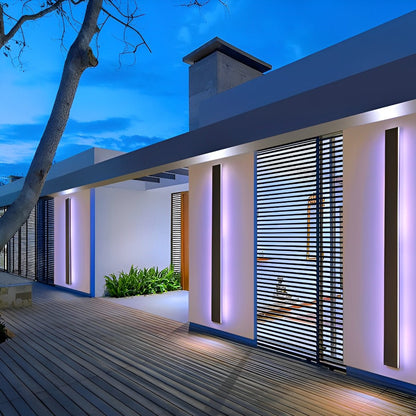 Waterproof Modern Black Long Strip LED Sconce Light Frosted Wall Light
