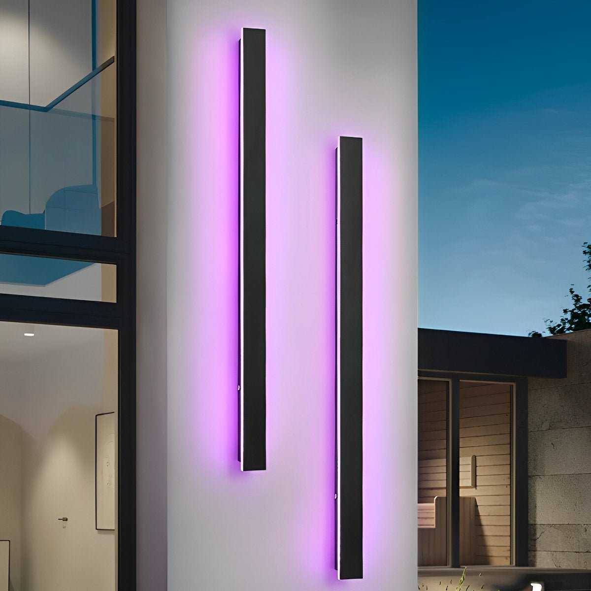 Waterproof Modern Black Long Strip LED Sconce Light Frosted Wall Light