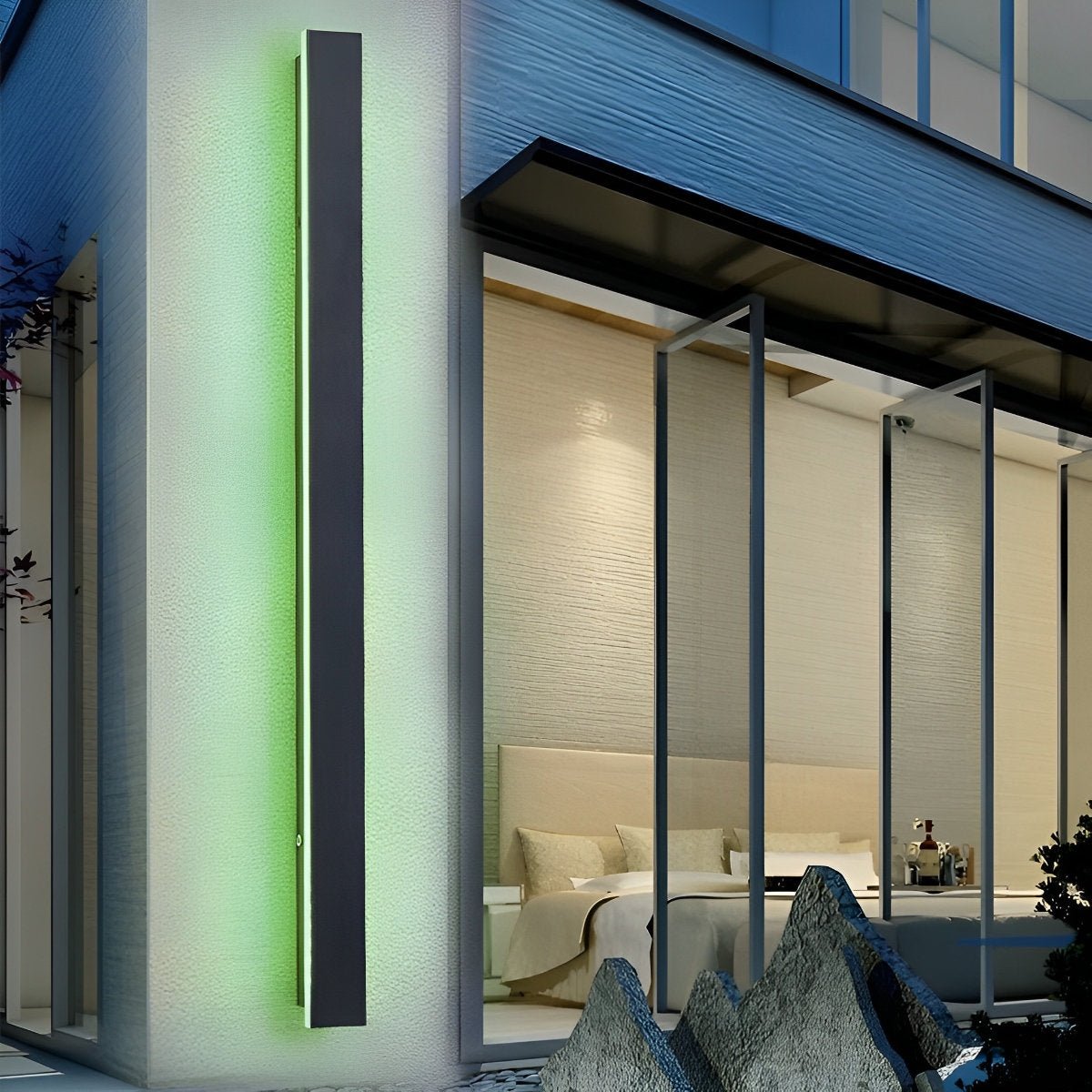 Waterproof Modern Black Long Strip LED Sconce Light Frosted Wall Light