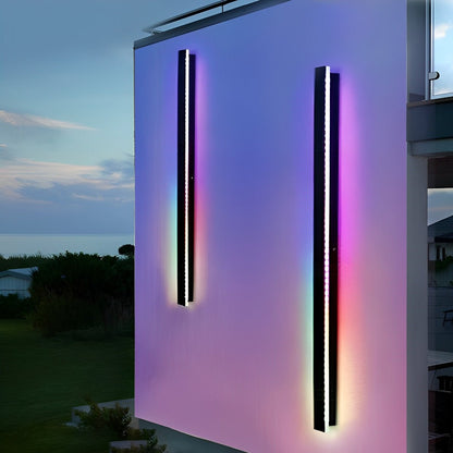 Waterproof Modern Black Long Strip LED Sconce Light Frosted Wall Light
