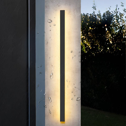 Waterproof Modern Black Long Strip LED Sconce Light Frosted Wall Light