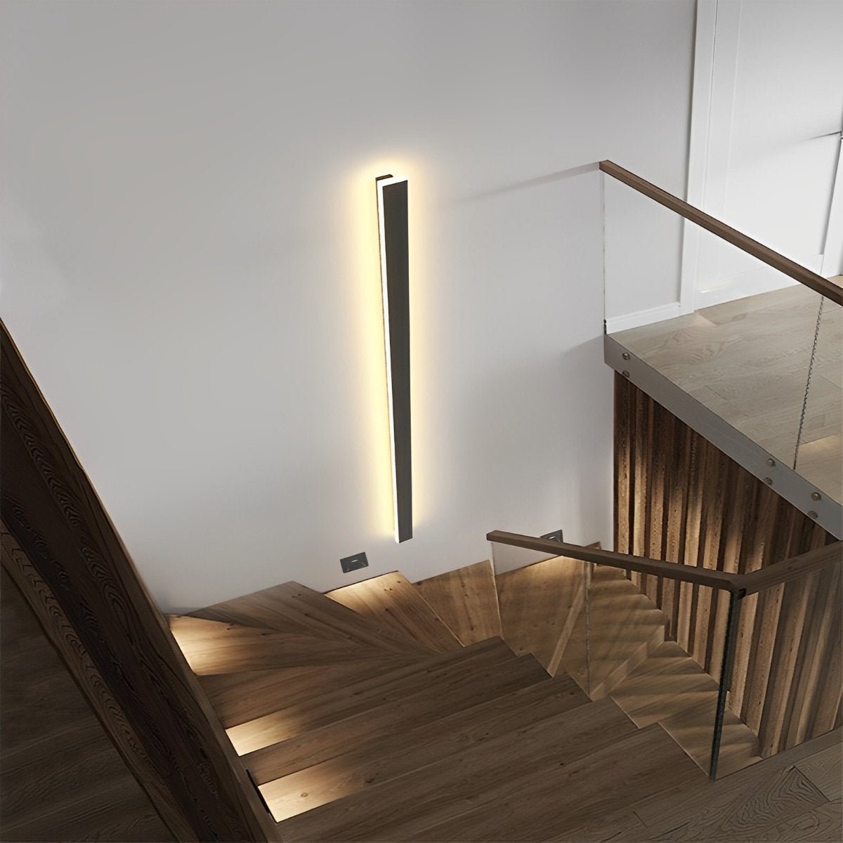 Waterproof Modern Black Long Strip LED Sconce Light Frosted Wall Light
