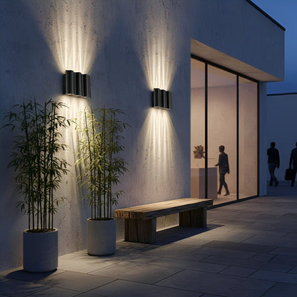Modern Waterproof Water Wave Up and Down Outdoor Wall Light