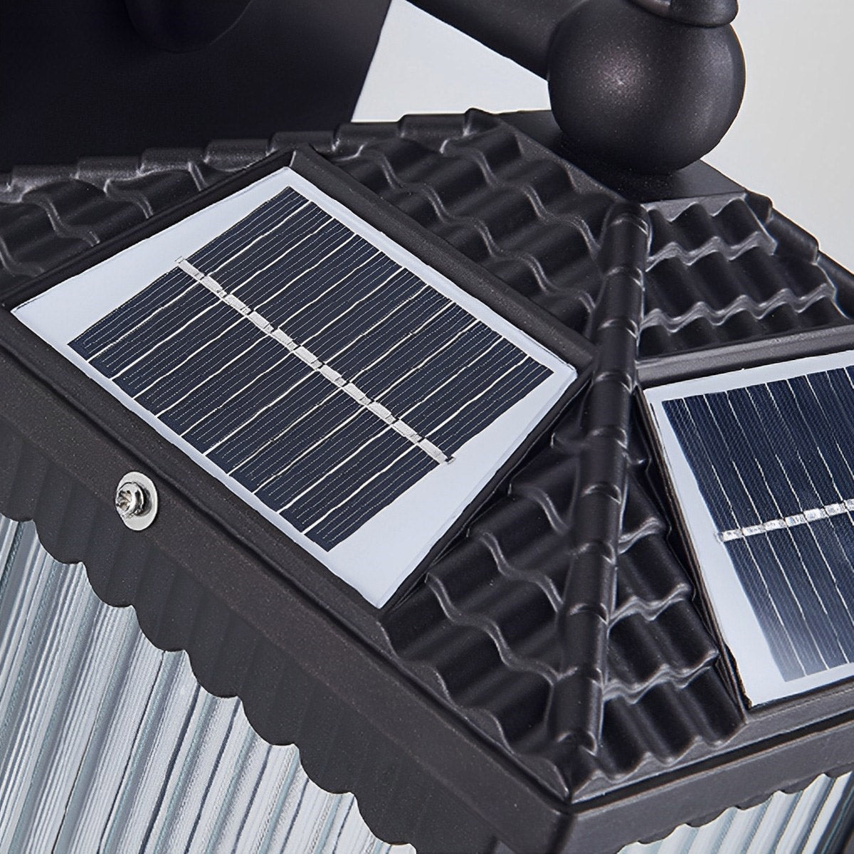 Solar Waterproof Retro Striped Glass Outdoor Wall Lights Sconce