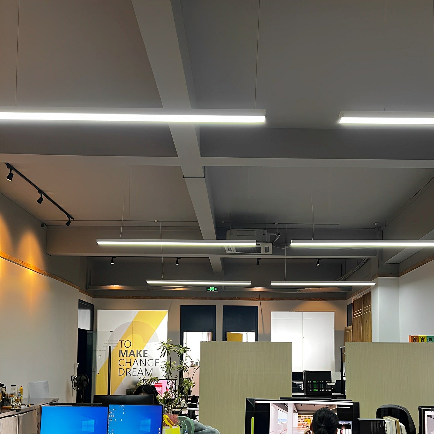 White Rectangle Strip LED Modern Recessed Hanging Linear Light