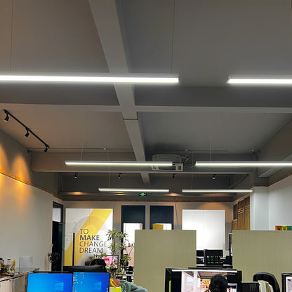 White Rectangle Strip LED Modern Recessed Hanging Linear Light
