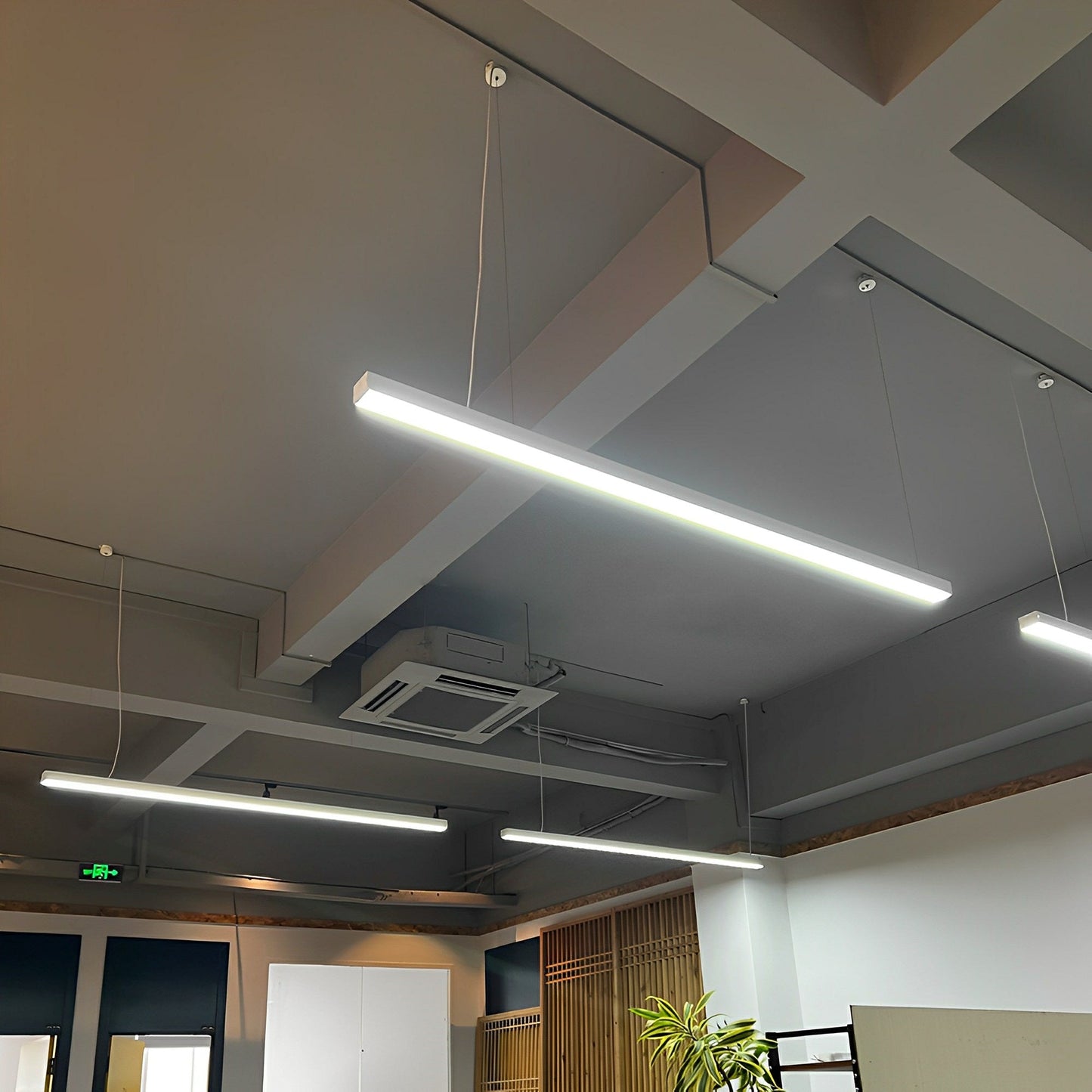 White Rectangle Strip LED Modern Recessed Hanging Linear Light