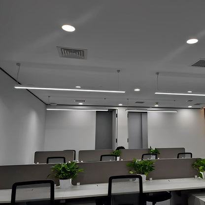 White Rectangle Strip LED Modern Recessed Hanging Linear Light