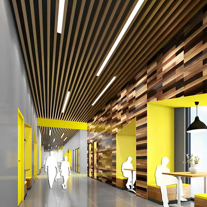 White Rectangle Strip LED Modern Recessed Hanging Linear Light