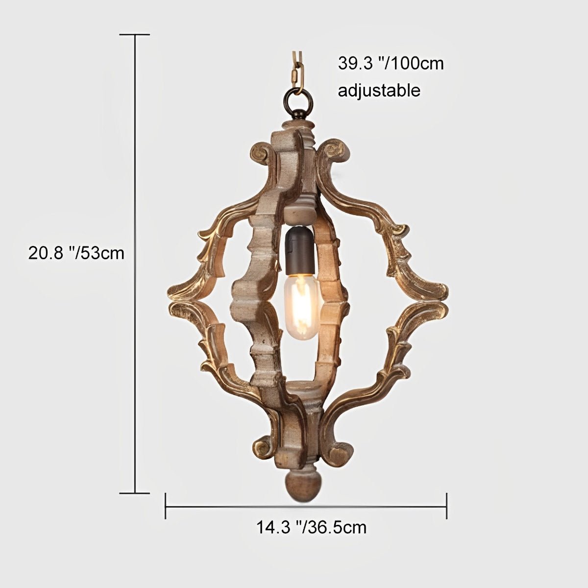 Wood Vintage Rustic Industrial Pendant Light