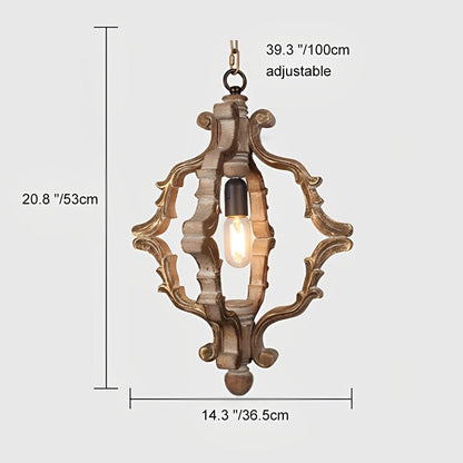 Wood Vintage Rustic Industrial Pendant Light